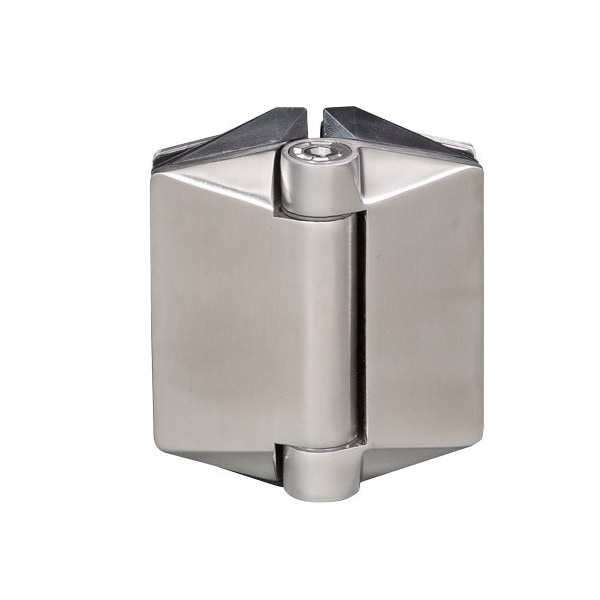 Cr Laurence Brushed Stainless Glass-To-Glass Mount Polaris 125 Series Soft Close Gate Hinge, PR - P0L180125BS