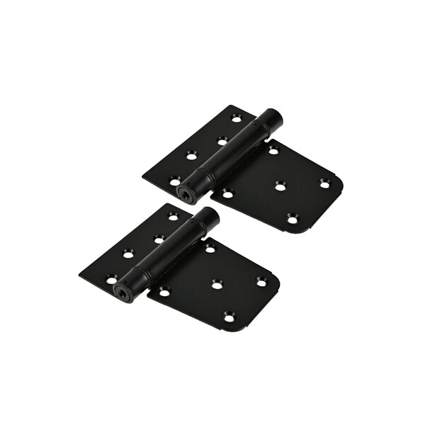 Nuvo Iron Black 4in x1.6in x 0.7in Self Closing Tee Hinges, in color bag, 12PK - TH4SCBLKB-M12