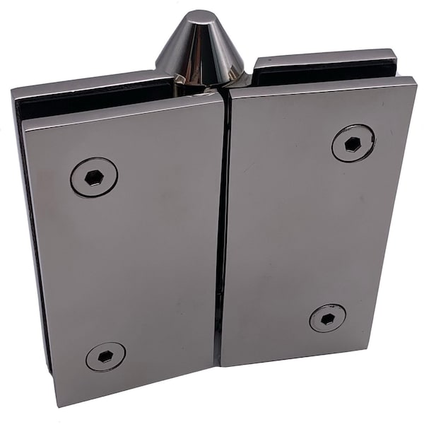 Richelieu 180 Degree Glass-to-Glass Mount Adjustable Spring-Loaded Pool Gate Hinge, Stainless Steel - PGHGG180170