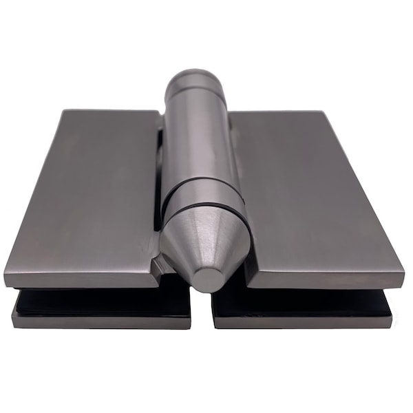 Richelieu 180 Degree Glass-to-Glass Mount Adjustable Spring-Loaded Pool Gate Hinge, Stainless Steel - PGHGG180170