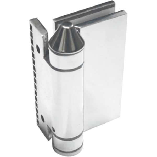 Richelieu 90Deg Wall-to-Glass/Post-to-Glass Mount Adjustable Spring-Loaded Pool Gate Hinge, Polished Stainless - PGHSQPG02171