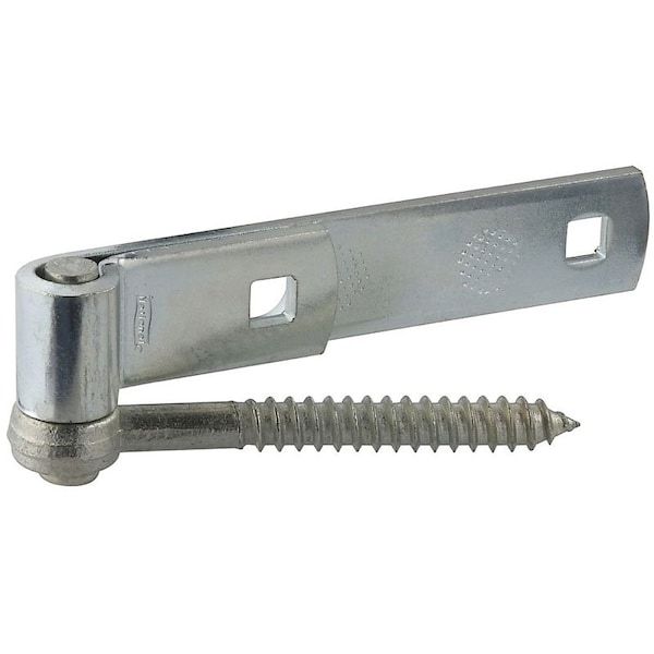 National Hardware Hook/Strap Hinge, 0.19 in Thick Leaf, Steel, Zinc, Screw Mounting, 100 lb - N130-005