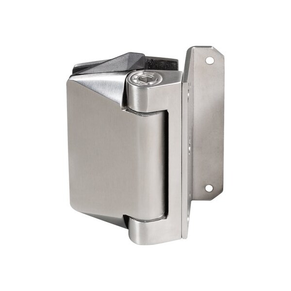 Cr Laurence Brushed Stainless Square Post Mount Polaris 125 Series Soft Close Gate Hinge, PR - P0L544125BS