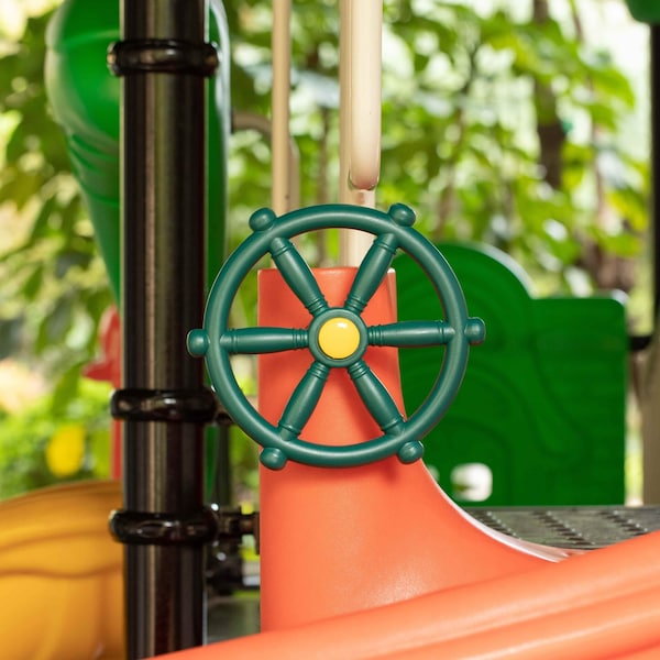 Playberg Playground Captain Pirate Ship Wheel, Plastic Playground Swing Set Accessories Steering Wheel - QI004564.GN