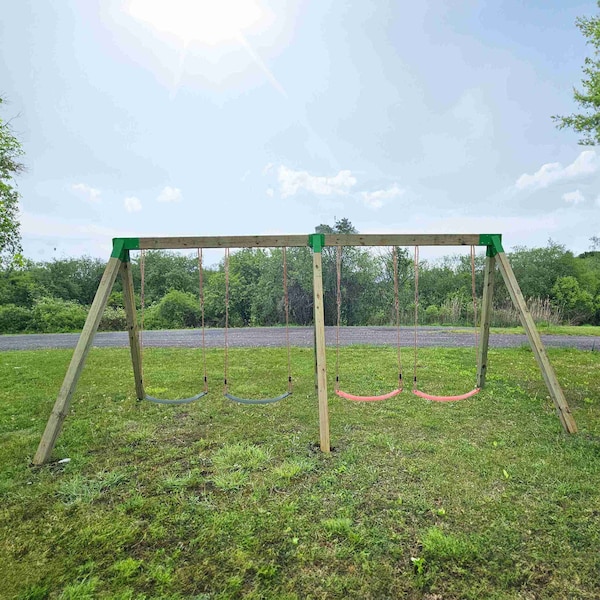 Playberg Easy Installation A-Frame Middle Swing Set Brackets for Outdoor Swing - Heavy Duty Steel Swing - QI004672.GN