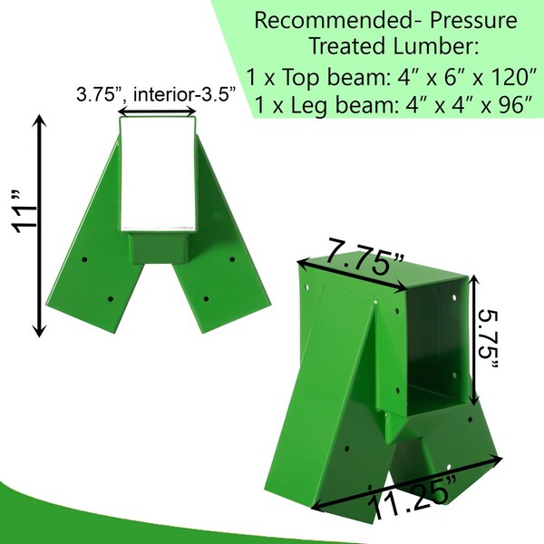 Playberg Easy Installation A-Frame Middle Swing Set Brackets for Outdoor Swing - Heavy Duty Steel Swing - QI004672.GN