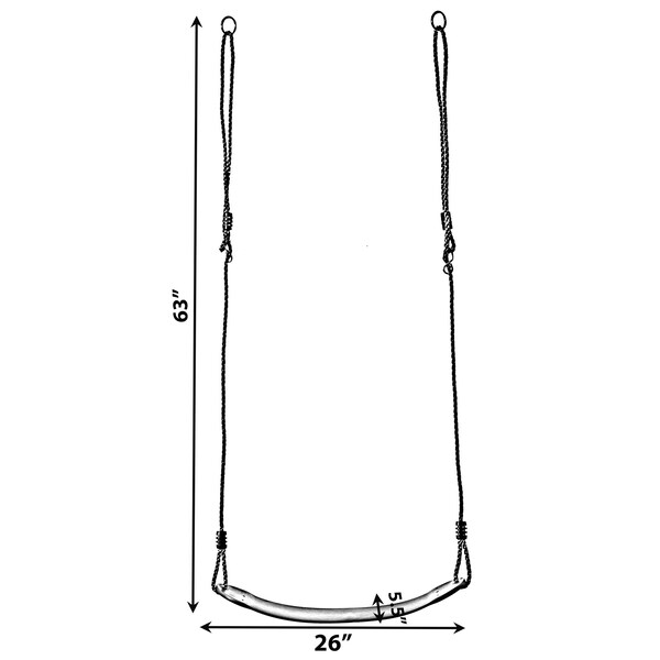 Playberg Outdoor Playground Kids Heavy Duty Swing Seat, EVA Belt Swing with Rope for All Ages - QI004076.RD.2