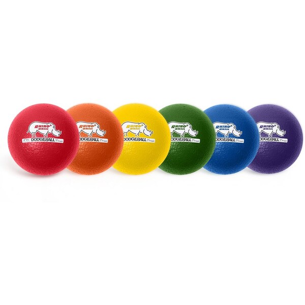 Champion Sports Dodge Ball Set, Low-Bounce, 6", 6/Set, Assorted - CSIRXD6SET