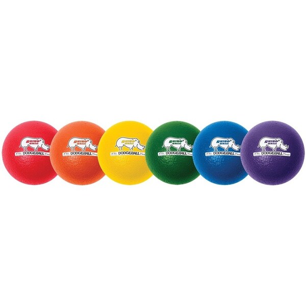 Champion Sports Dodge Ball Set, Low-Bounce, 6", 6/Set, Assorted - CSIRXD6SET