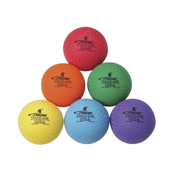 Sportime BALL POLY PG 7 INCH ASST COLORS - SET OF 6 PK - 111000017
