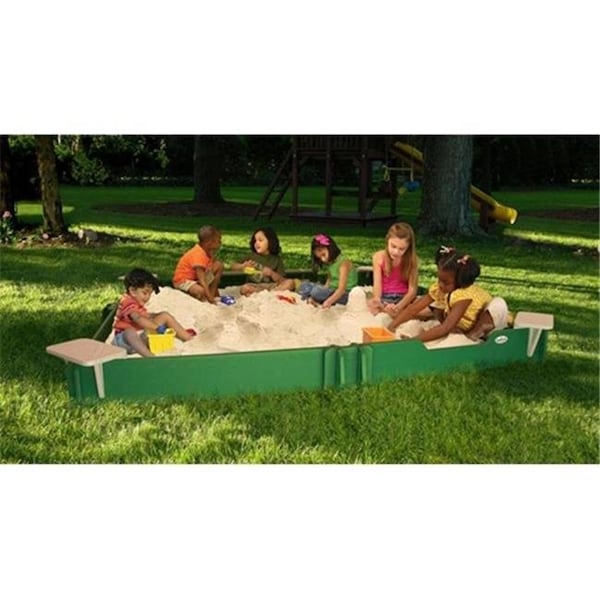 Sandlock SandLock CSG-120120 10 X 10 Sandbox With 4 Corner Seats- 1 Bench Seat- Ground Barrier - CSG-120120
