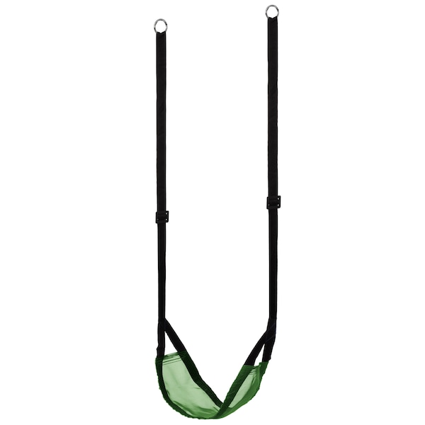 Playberg Patio Playground Kids Fun Hanging Mesh Fabric Tree Swing with Adjustable Strap, Green - QI004560.GN