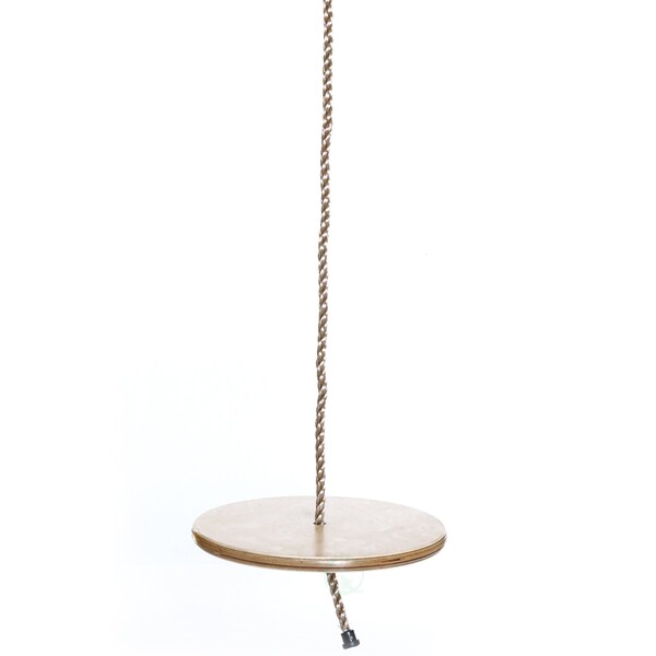 Playberg Wooden Round Disc Plate Swing Seat With Hanging Rope - QI003374
