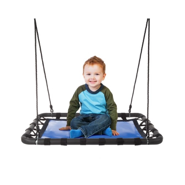 Toy Time Platform Swing 40" x 30" Hanging Outdoor Tree or Playground Equipment with Adjustable Rope - 910326EXF