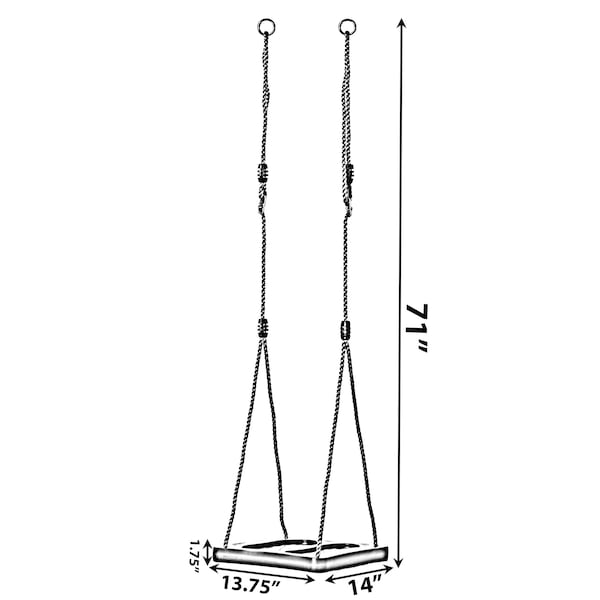 Playberg Adjustable Plastic Standing Swing, Outdoor Kids Playground Swing, Green - QI003584.GN