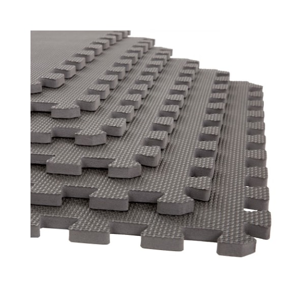 Fleming Supply Foam Floor Mat Tiles, 6 Interlocking 24 x 24 Pieces, Padding for Classrooms, Exercise Rooms - 549431CBQ