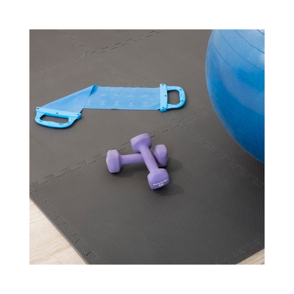 Fleming Supply Foam Floor Mat Tiles, 6 Interlocking 24 x 24 Pieces, Padding for Classrooms, Exercise Rooms - 549431CBQ