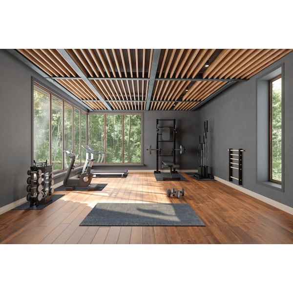 Ackland Heavy Duty Gym Flooring Mat - 3.5' x 6' x 3/4" Thick Rubber Mat - Solid Black - ZOR-RM-0004