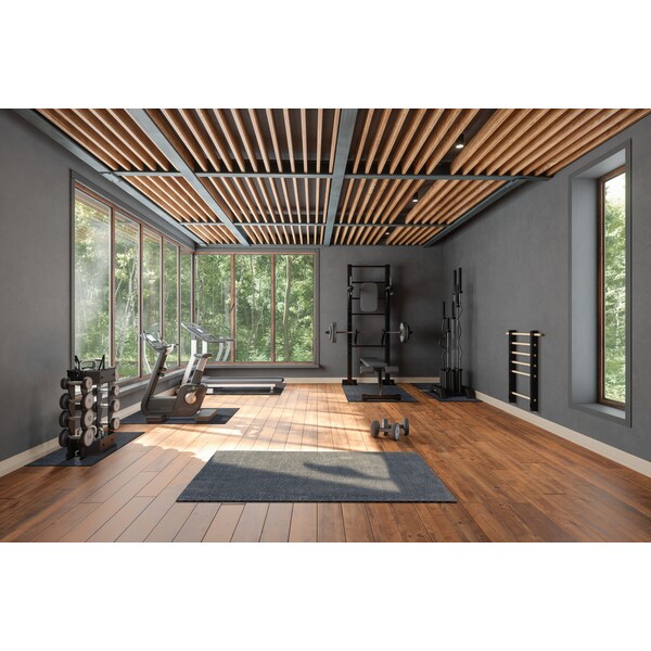 Ackland Heavy Duty Gym Flooring Mat - 3.5' x 6' x 3/4" Thick Rubber Mat - Solid Black - ZOR-RM-0004