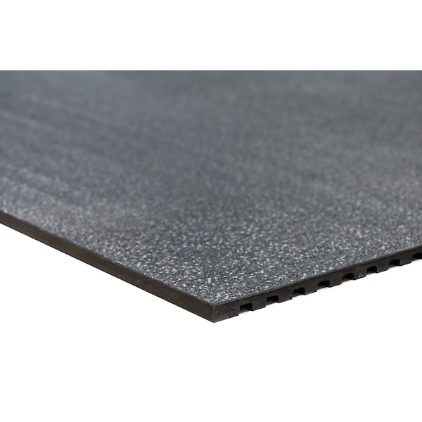 Ackland Heavy Duty Gym Flooring Mat - 3.5' x 6' x 3/4" Thick Rubber Mat - Solid Black - ZOR-RM-0004