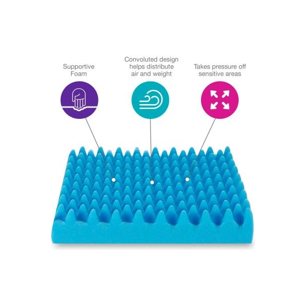 Healthsmart DMI Egg Crate Sculpted Foam Seat Cushion Without Back, Blue - 552-8004-0000