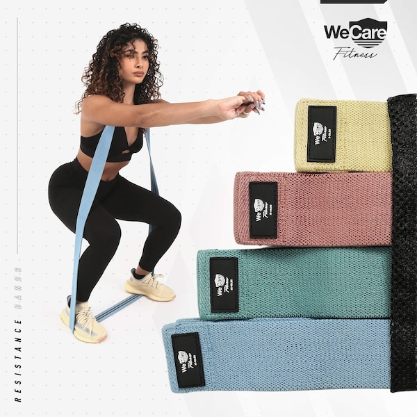 Wecare Fitness Full-Body Workout 4 Pack Resistance Bands, 4 Levels of Resistance, Mesh Carrying Bag, 4PK - WC-4P-RBS