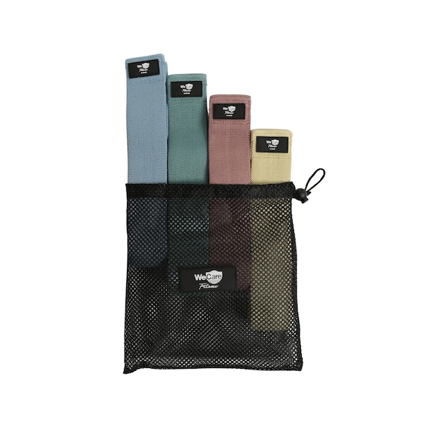 Wecare Fitness Full-Body Workout 4 Pack Resistance Bands, 4 Levels of Resistance, Mesh Carrying Bag, 4PK - WC-4P-RBS