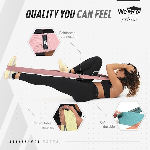 Wecare Fitness Full-Body Workout 4 Pack Resistance Bands, 4 Levels of Resistance, Mesh Carrying Bag, 4PK - WC-4P-RBS