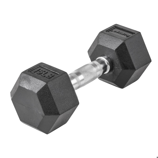 Lifeline Fitness Hex Rubber Dumbbell, 15lbs - LLHRD15