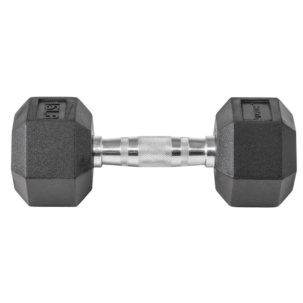 Lifeline Fitness Hex Rubber Dumbbell, 15lbs - LLHRD15