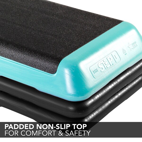 The Step Health Club Size Platform With four 4 Original Risers - Teal - F1010W