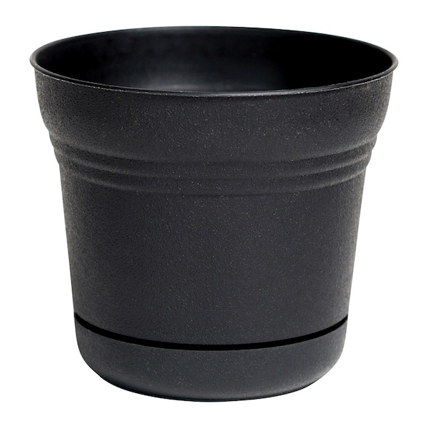 Bloem Bloem Saturn 10.75 in. H X 12.25 in. W Plastic Traditional Planter Black - SP1200