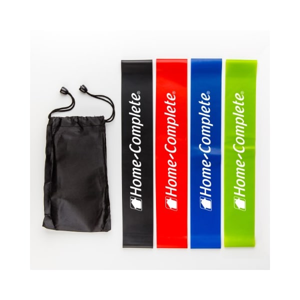 Hastings Home Set of 4 Resistance Bands Exercise Loops for Fitness, Muscle Toning, Stretching, Physical Therapy - 878888EOE