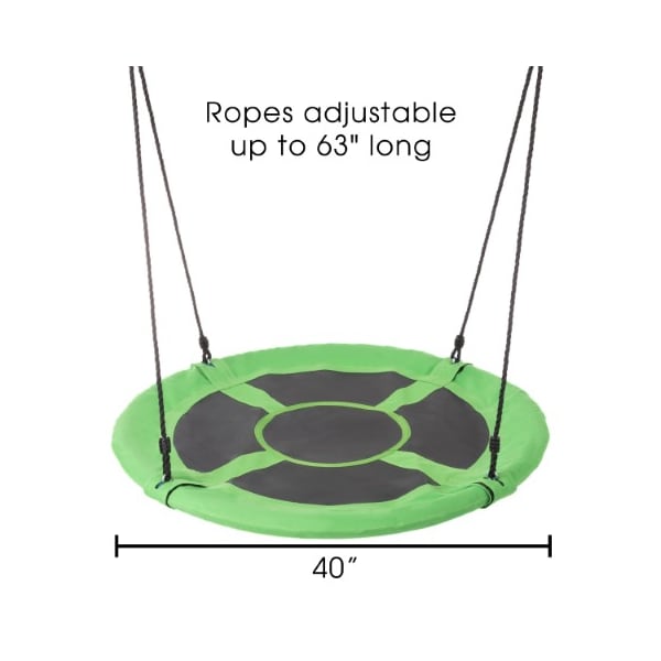 Toy Time Saucer Swing, 40-inch Diameter Hanging Tree/Swing Set with Adjustable Rope, Outdoor Playground - 837390OZS