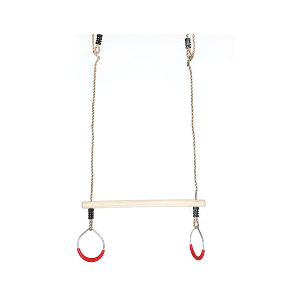 Playberg Kids Trapeze Swing Bar with Rings with Hanging Ropes - QI003372