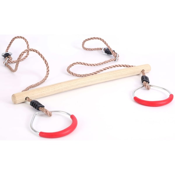 Playberg Kids Trapeze Swing Bar with Rings with Hanging Ropes - QI003372