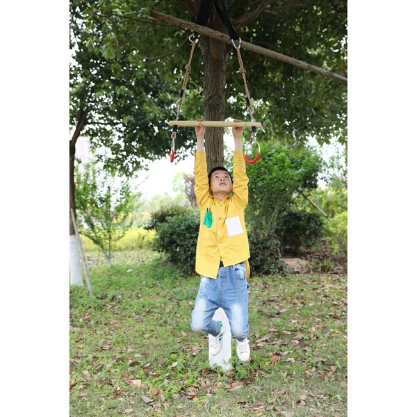 Playberg Kids Trapeze Swing Bar with Rings with Hanging Ropes - QI003372