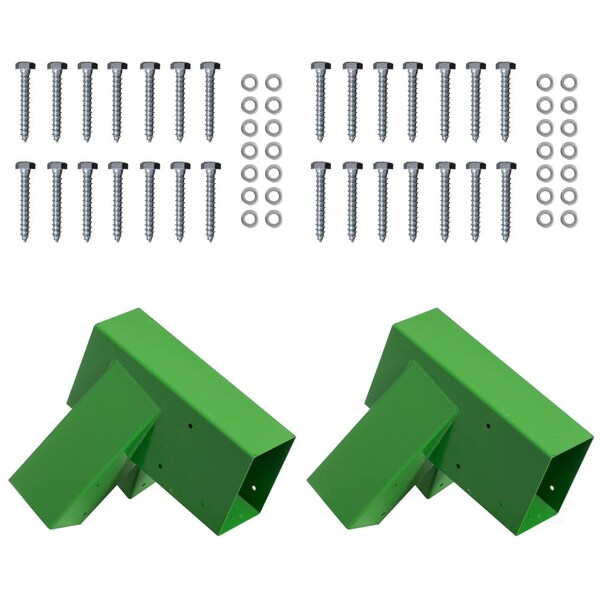 Playberg Set of 2 Heavy-Duty Durable and Rust Resistant Steel A-Frame End Swing Brackets for Backyard - QI004671.GN.2