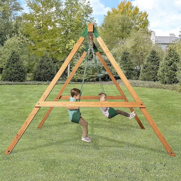 Playberg Set of 2 Heavy-Duty Durable and Rust Resistant Steel A-Frame End Swing Brackets for Backyard - QI004671.GN.2