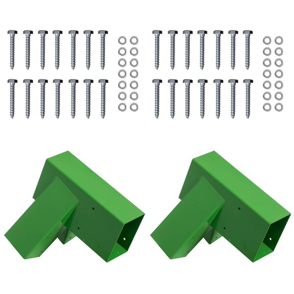 Playberg Set of 2 Heavy-Duty Durable and Rust Resistant Steel A-Frame End Swing Brackets for Backyard - QI004671.GN.2