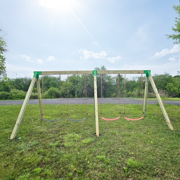 Playberg Set of 2 Heavy-Duty Durable and Rust Resistant Steel A-Frame End Swing Brackets for Backyard - QI004671.GN.2