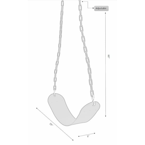 Playberg Heavy Duty Flexible Green Belt Swing with Coated Metal Chain - QI003376