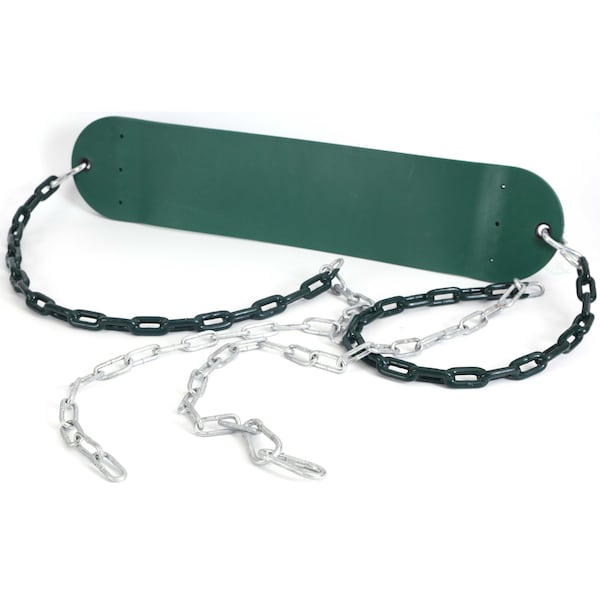 Playberg Heavy Duty Flexible Green Belt Swing with Coated Metal Chain - QI003376
