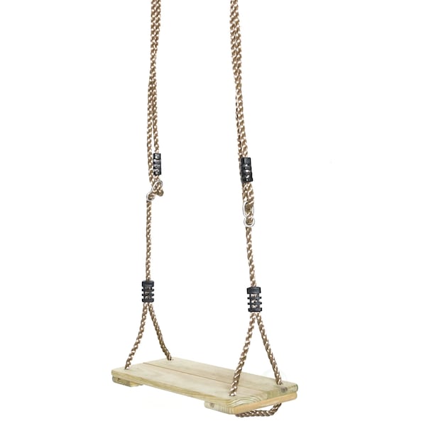Playberg Outdoor Wooden Tree Swing with Hanging Ropes - QI003370