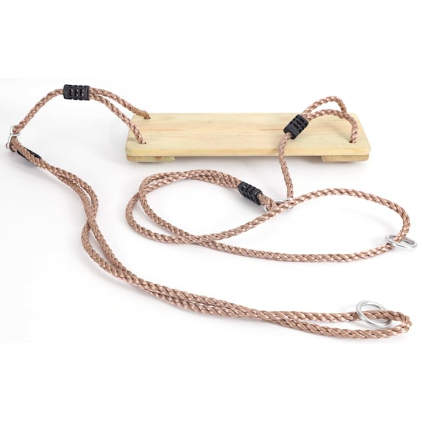 Playberg Outdoor Wooden Tree Swing with Hanging Ropes - QI003370