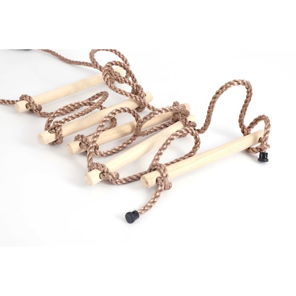 Playberg 5 Step Climbing Wooden Rope Ladder - QI003373