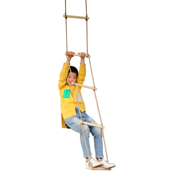 Playberg 5 Step Climbing Wooden Rope Ladder - QI003373