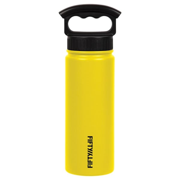 Trascocina 18 oz Insulated Bottle with 3-Finger Grip Cap, Yellow - TR3572788