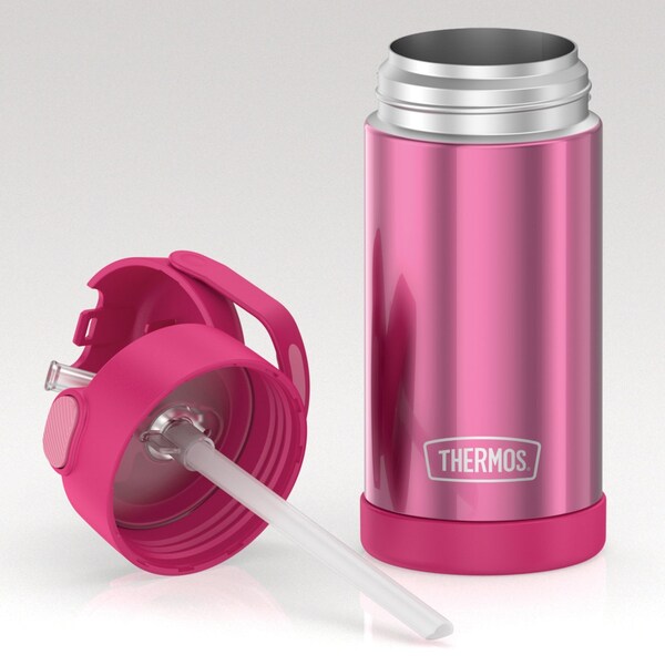 Thermos 12-Ounce FUNtainer Vacuum-Insulated Stainless Steel Bottle Pink - F4100PK6