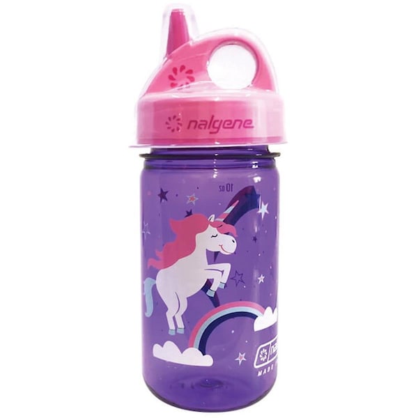 Nalgene 12 oz Grip-N-Gulp Sustain Water Bottle, Purple - Unicorn - 342739